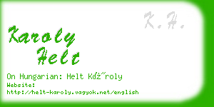 karoly helt business card